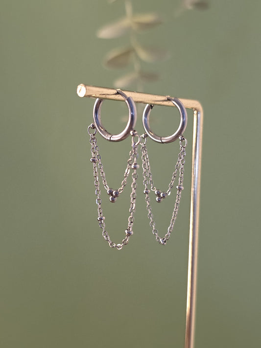Silver chain Earrings