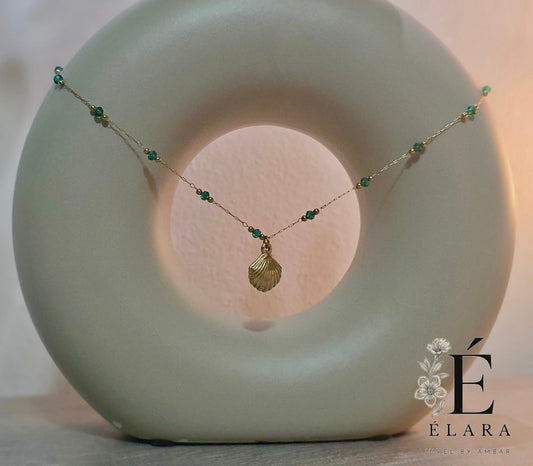 Emerald Seashell Necklace